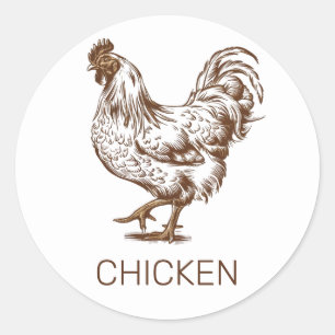 Professional Custom Chicken Wedding Meal Choice    Classic Round Sticker