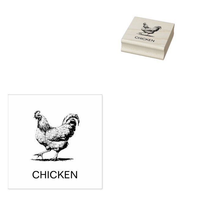 Professional Custom Chicken Wedding Meal Choice   Rubber Stamp (Stamped)