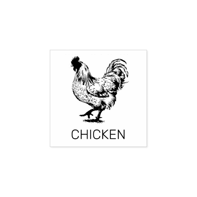 Professional Custom Chicken Wedding Meal Choice    Rubber Stamp (Imprint)