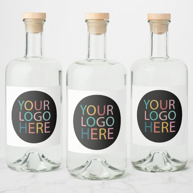 Professional Custom Company Logo Business Black Liquor Bottle Label (Bottles)