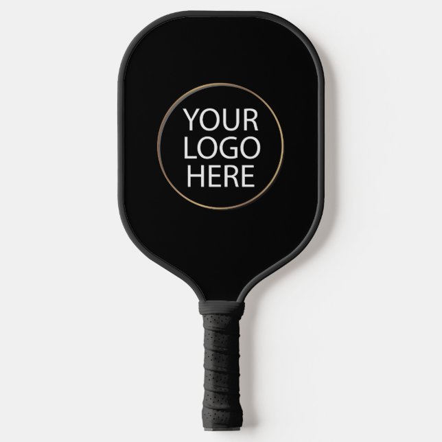 Professional Custom Company Logo Business Black Pickleball Paddle (Front)