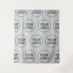 Professional Custom Company Logo Business Grey Tapestry