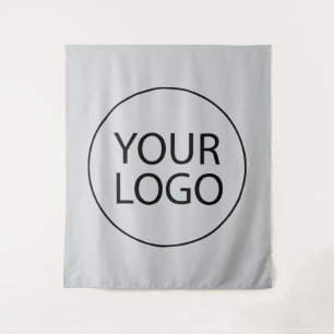 Professional Custom Company Logo Business Grey Tapestry