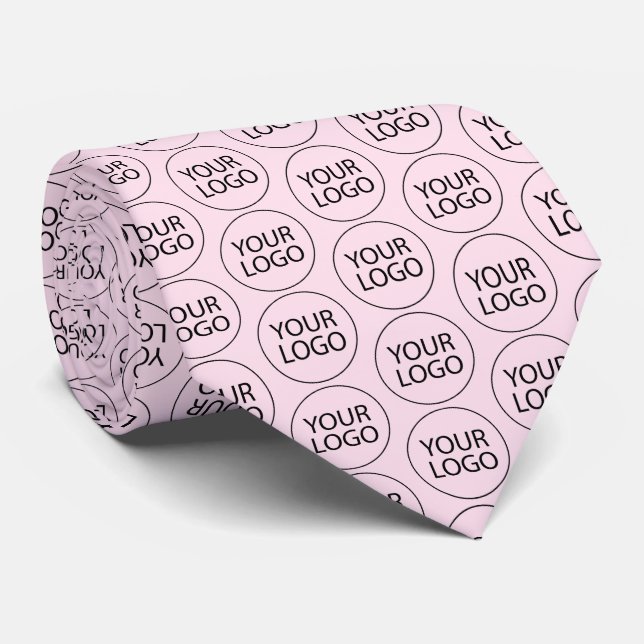Professional Custom Company Logo Business Pink Tie (Rolled)