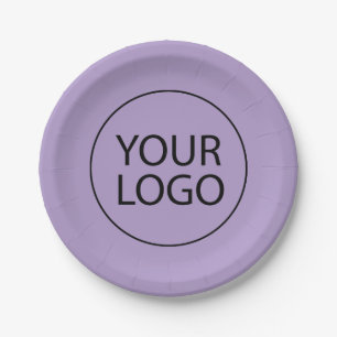 Professional Custom Company Logo Business Purple Paper Plate