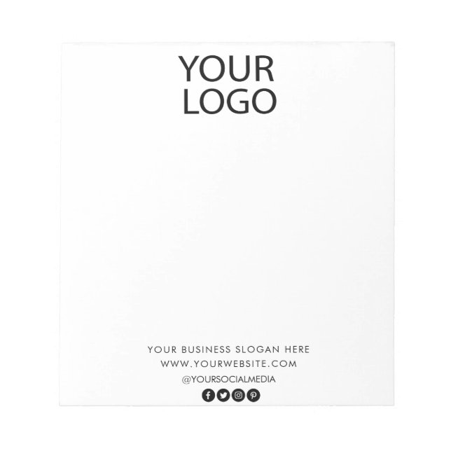 Professional Custom Company Logo Business White Notepad (Front)