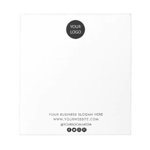 Professional Custom Company Logo Business White Notepad