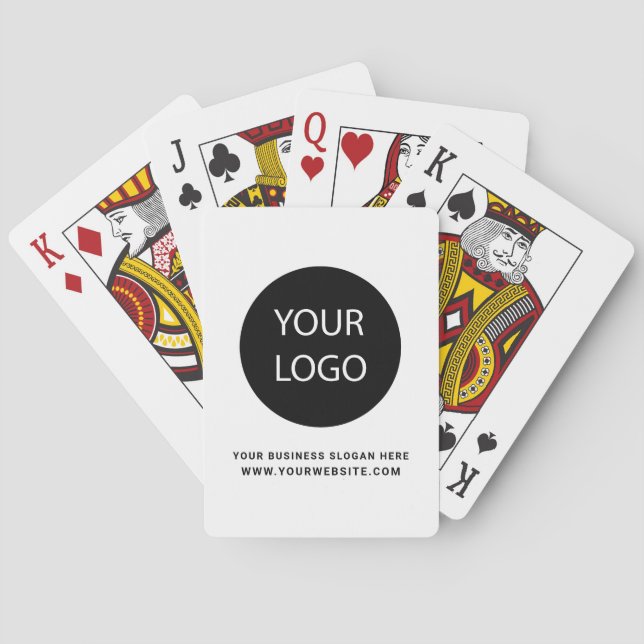 Professional Custom Company Logo Business White Playing Cards (Back)