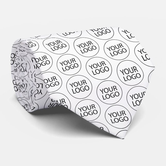 Professional Custom Company Logo Business White    Tie (Rolled)