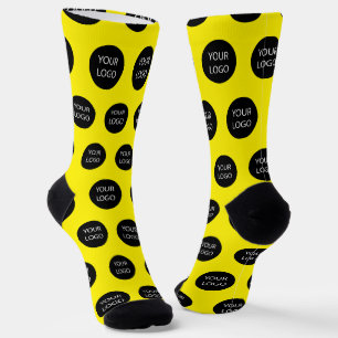 Professional Custom Company Logo Business Yellow   Socks