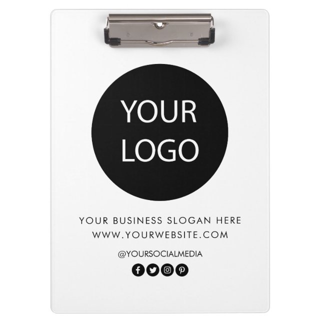 Professional Custom Company Logo text Business     Clipboard (Front)