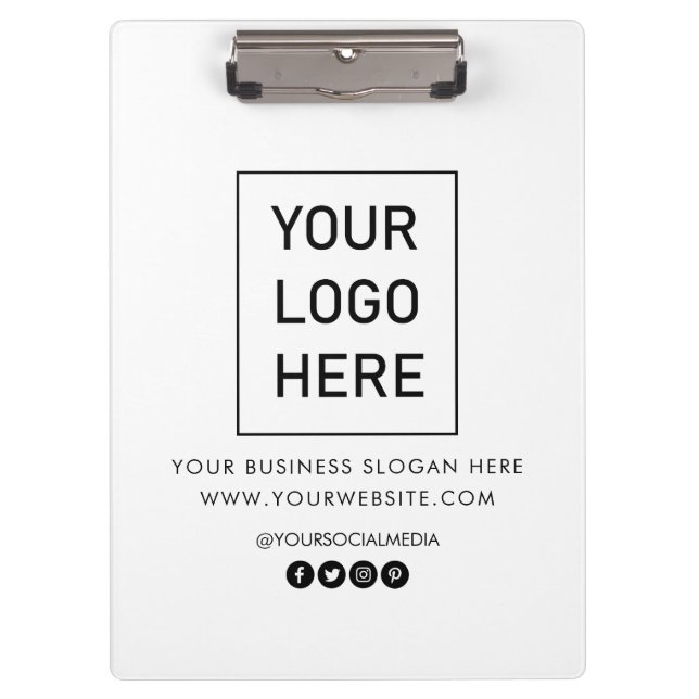 Professional Custom Company Logo text Business     Clipboard (Front)