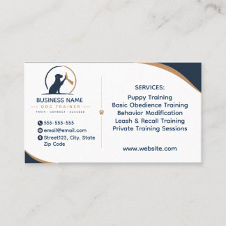 Professional Custom Dog Trainer Business Card