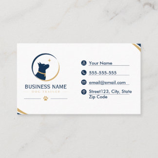 Professional Custom Dog Trainer Business Card