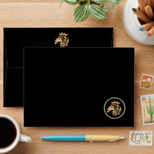 Professional Custom Elegant Lion Logo Envelope