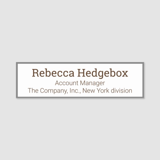 Professional Custom Employee Tittle Company Name Tag (Front)