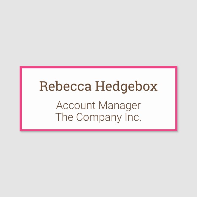 Professional Custom Employee Tittle Company Name Tag (Front)