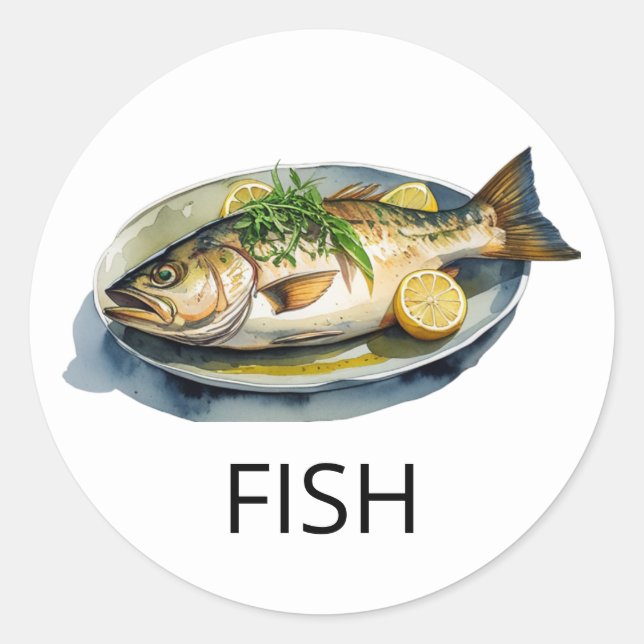 Professional Custom FISH Wedding Meal Choice       Classic Round Sticker (Front)