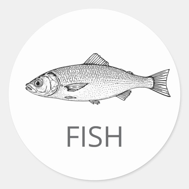 Professional Custom FISH Wedding Meal Choice       Classic Round Sticker (Front)