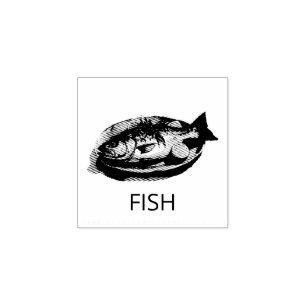 Professional Custom FISH Wedding Meal Choice Rubber Stamp