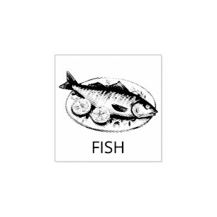 Professional Custom FISH Wedding Meal Choice Rubber Stamp