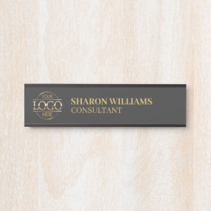 Professional Custom Grey Business Logo Office Door Sign