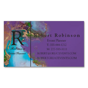 Professional Custom Light Purple Blue Green Gold Magnetic Business Card