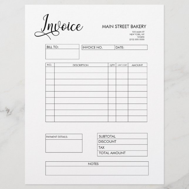 Professional Custom Logo Customer Invoice Custom Letterhead (Front)