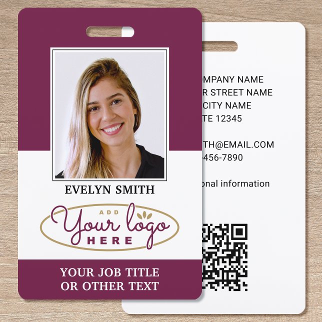 Professional Custom Logo ID Security Plum ID Badge (Creator Uploaded)