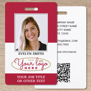 Professional Custom Logo ID Security Red ID Badge