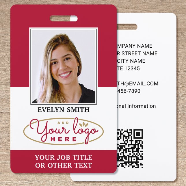 Professional Custom Logo ID Security Red ID Badge (Creator Uploaded)