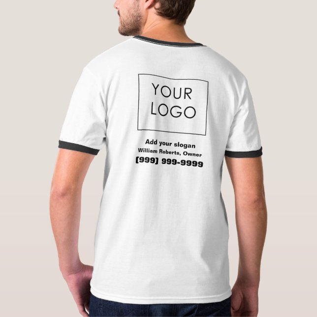 Professional Custom Logo Small Business  T-Shirt (Back)