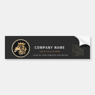 Professional Custom logo text, Elegant Lion Logo Bumper Sticker