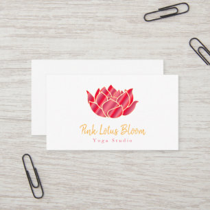 Professional Custom Lotus Logo Yoga Studio Business Card