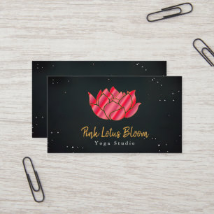 Professional Custom Lotus Logo Yoga Studio Business Card