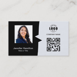 Professional Custom QRCode Photo Black & White Business Card