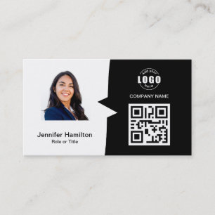 Professional Custom QRCode Photo Black & White Business Card