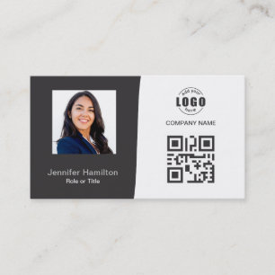 Professional Custom QRCode Photo Grey Business Car Card