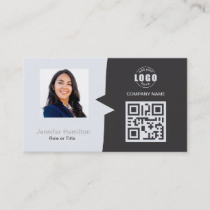 Professional Custom QRCode Photo Grey Business Car Card