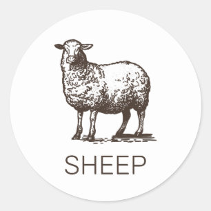 Professional Custom Sheep Wedding Meal Choice  Classic Round Sticker