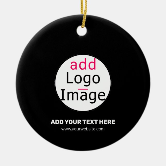 Professional Customisable Business Brand Black Ceramic Tree Decoration (Front)