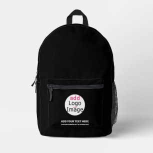 Professional Customisable Business Brand Black   Printed Backpack