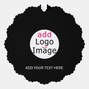 Professional Customisable Business Brand Black Tree Decoration Card