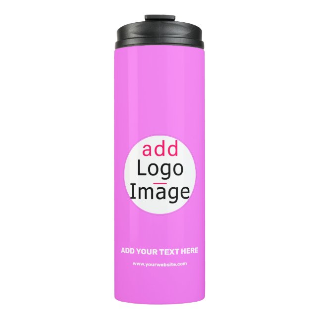 Professional Customisable Business Brand Deep Pink Thermal Tumbler (Front)
