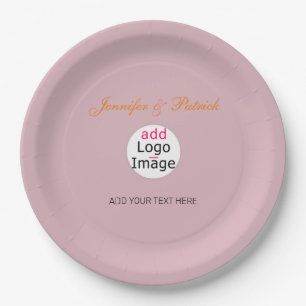 Professional Customisable Business Dusty Rose Hue  Paper Plate