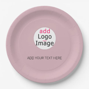 Professional Customisable Business Dusty Rose Hue  Paper Plate