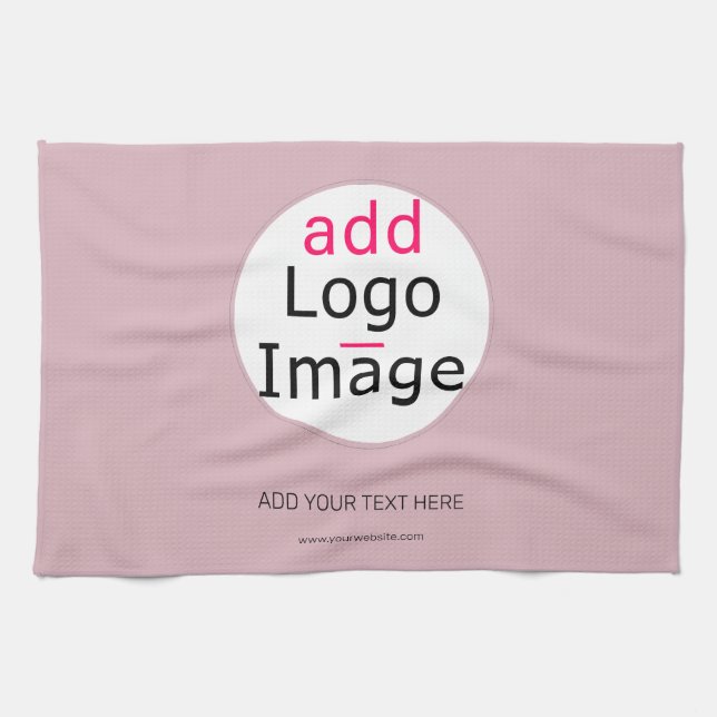 Professional Customisable Business Dusty Rose Hue  Tea Towel (Horizontal)