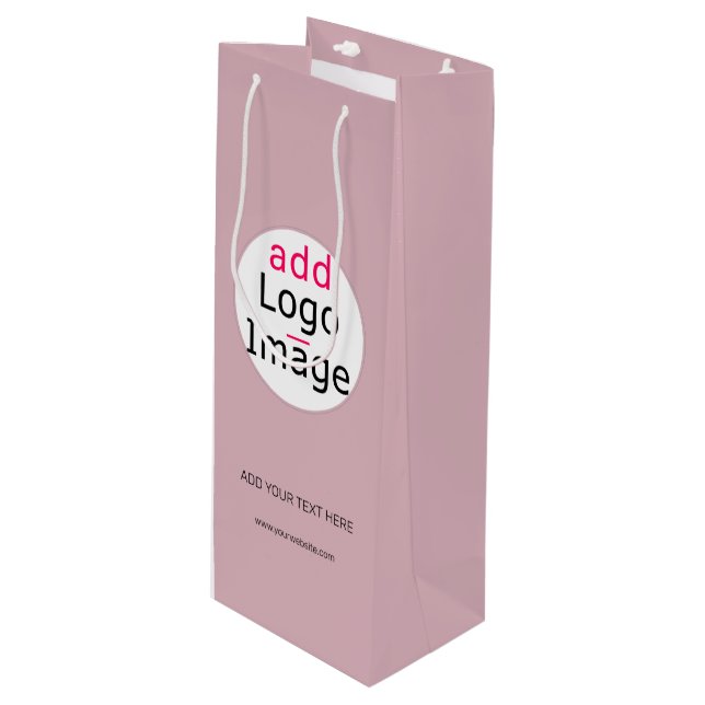 Professional Customisable Business Dusty Rose Hue  Wine Gift Bag (Front Angled)