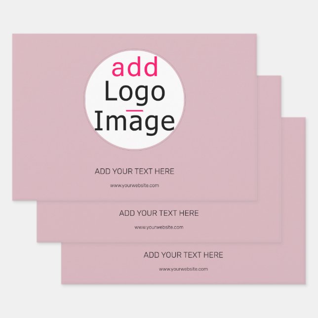 Professional Customisable Business Dusty Rose Hue  Wrapping Paper Sheet (Set)