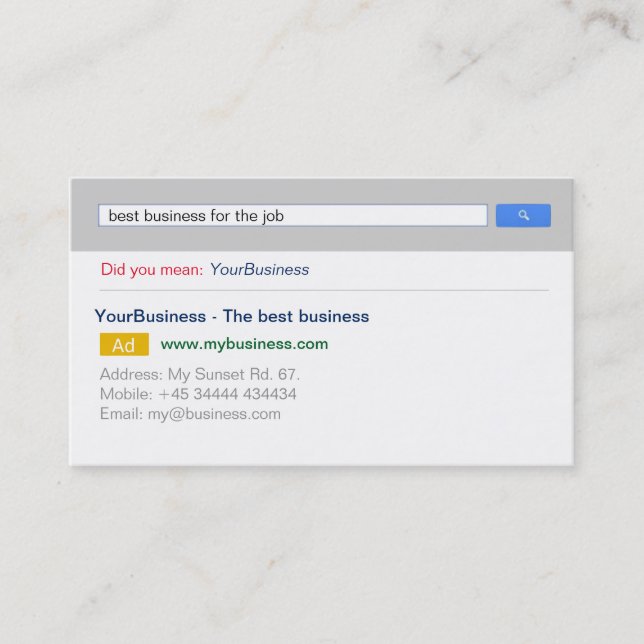 Professional Customisable Google Business Card (Front)